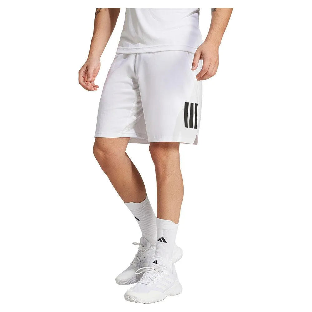 Men's Club 3 Stripe 7 inch Tennis Short White-Apparel-Adidas-JE0408_4-Tennis Express