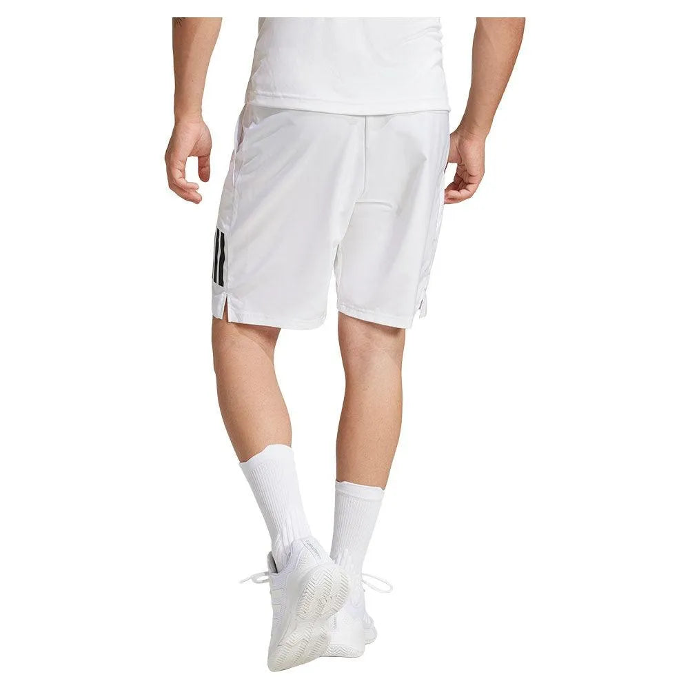 Men's Club 3 Stripe 7 inch Tennis Short White-Apparel-Adidas-JE0408_5-Tennis Express