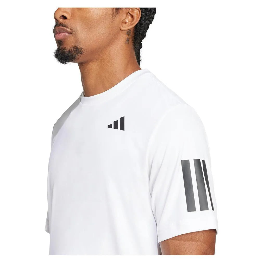 Men's Club 3 Stripe Tennis Top White-Apparel-Adidas-JE0413-S25-6-Tennis Express