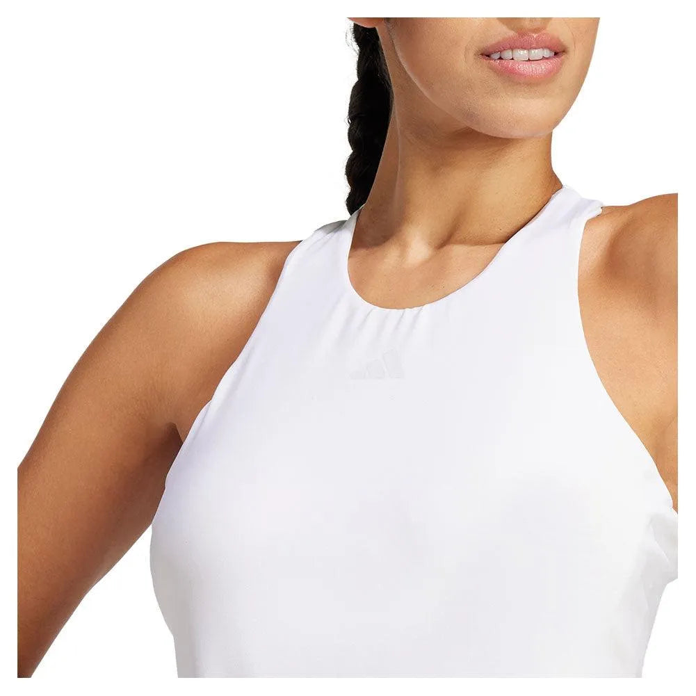 Women's Climacool Mid Length Y Tennis Tank White-Apparel-Adidas-JE7101-S25-2-Tennis Express