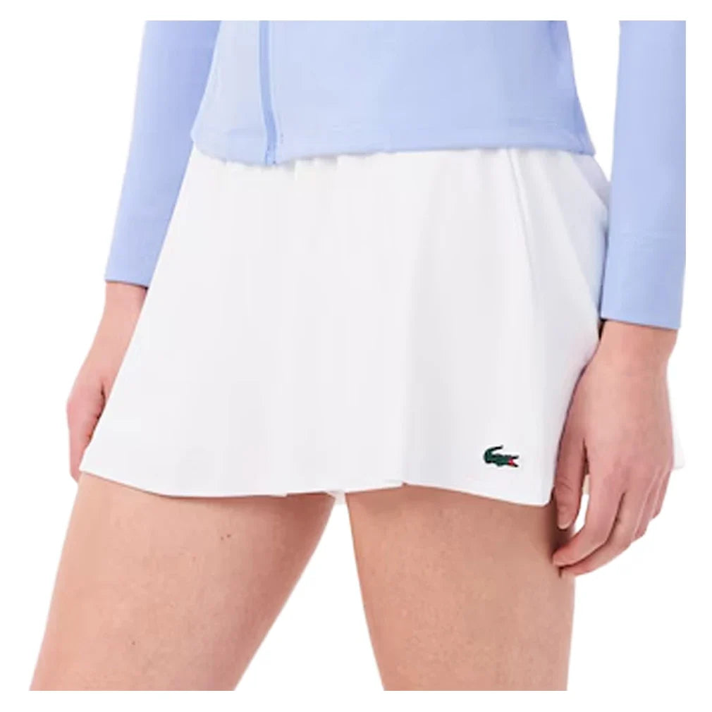 Women's Essentials Tennis Skort White,Apparel,Lacoste,,,Tennis Express,JF0218-800-2