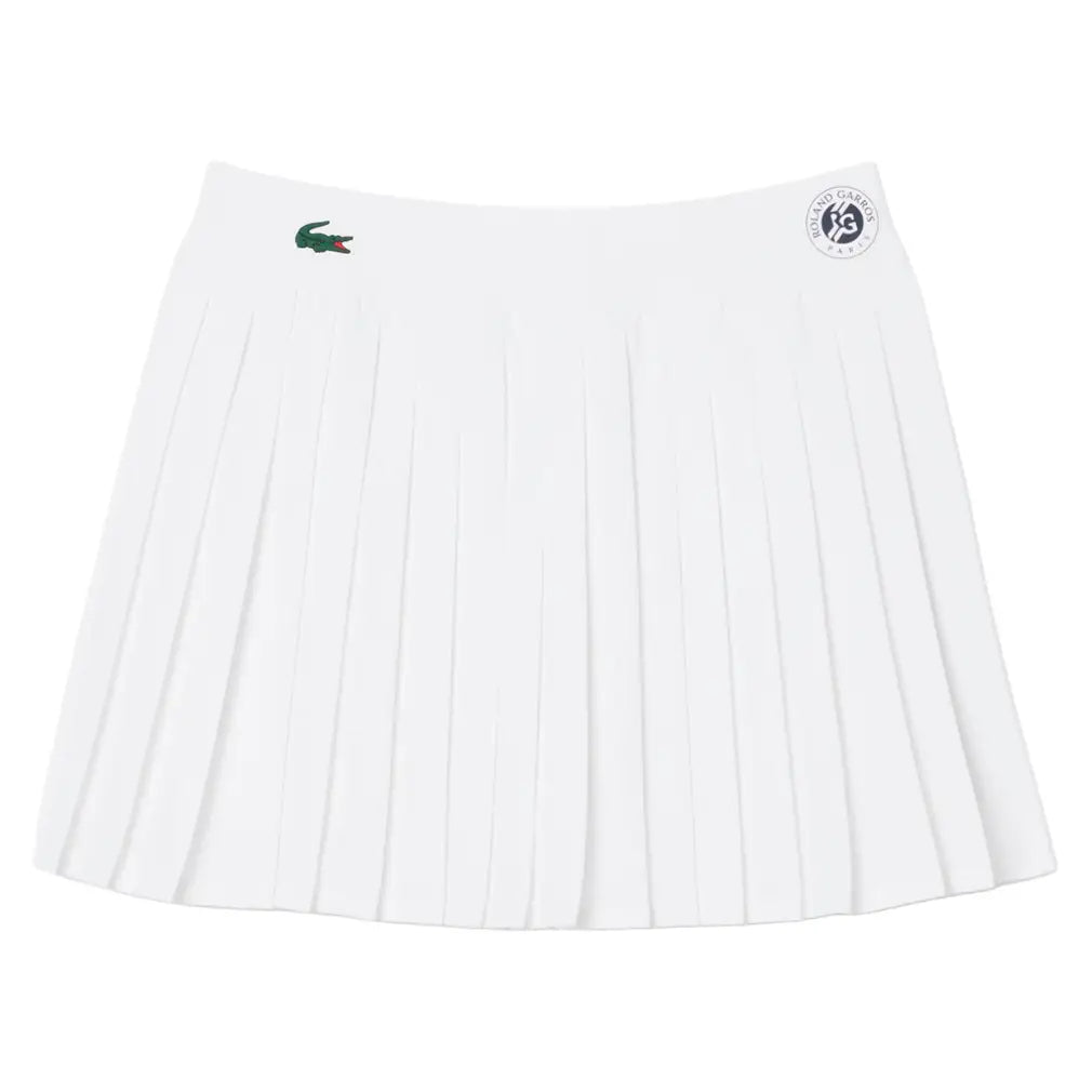 Women's Roland Garros Tennis Skort,Apparel,Lacoste,800 White,2(EUR34),Tennis Express,JF3387-800-1