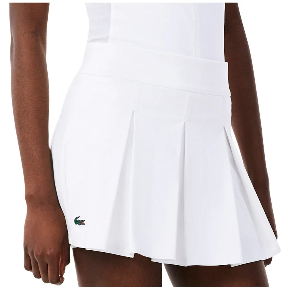 Women's Players Tennis Skort White,Apparel,Lacoste,White,2(EUR34),Tennis Express,JF6780-001F26-2