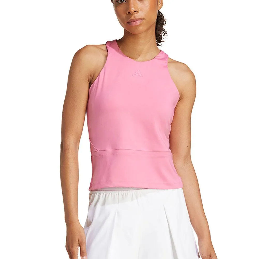 Women's Climacool Mid Length Y Tennis Tank Pink Fusion-Apparel-Adidas-JG3574-S25-4-Tennis Express
