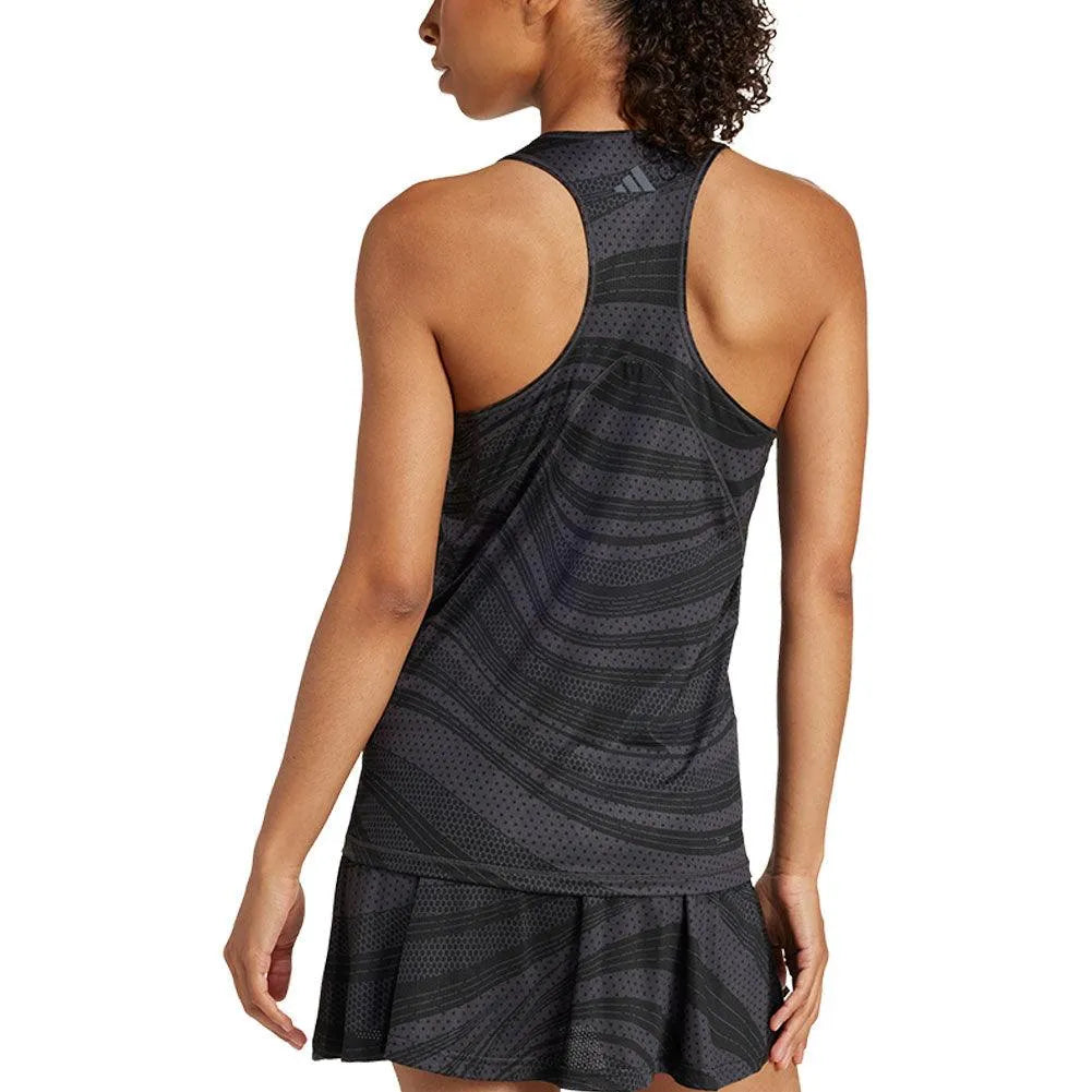 Women's Club Graphic Tennis Tank Carbon-Apparel-Adidas-JH3349-S25-2-Tennis Express