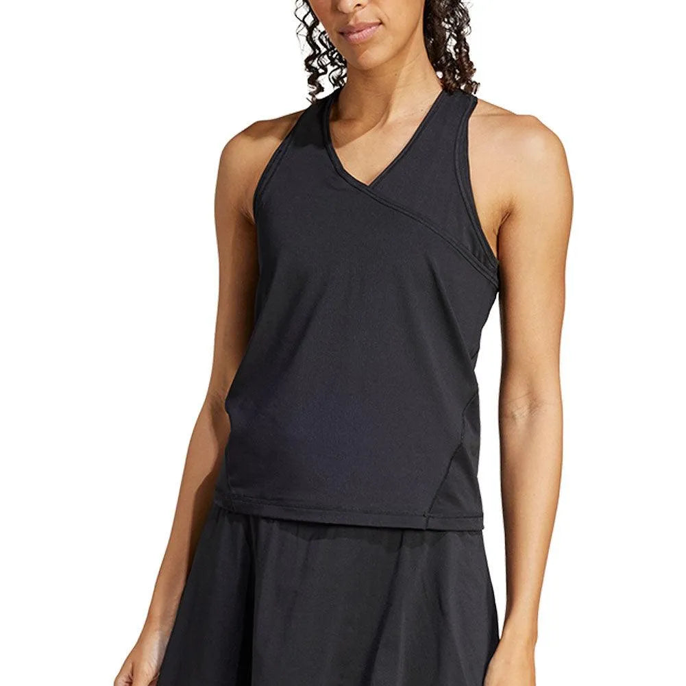 Women's Club V-Neck Tennis Tank Black-Apparel-Adidas-JL6722-S25-1-Tennis Express