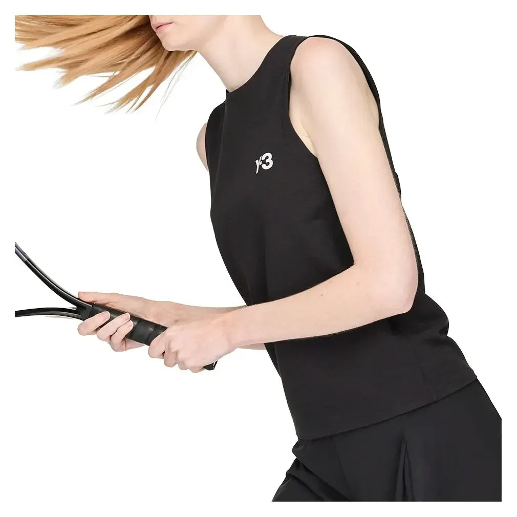 Women's Y-3 Match Tennis Tank Black-Apparel-Adidas-JM1156-F25-3-Tennis Express