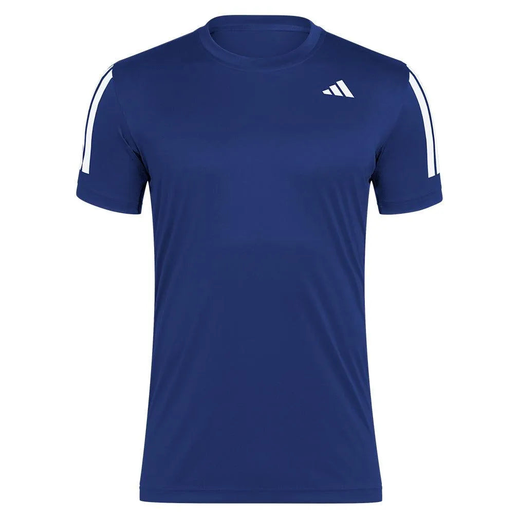 Men's Club 3 Stripe Tennis Top Dark Blue-Apparel-Adidas-JN5730-S25-1-1-[Sku]-Tennis Express