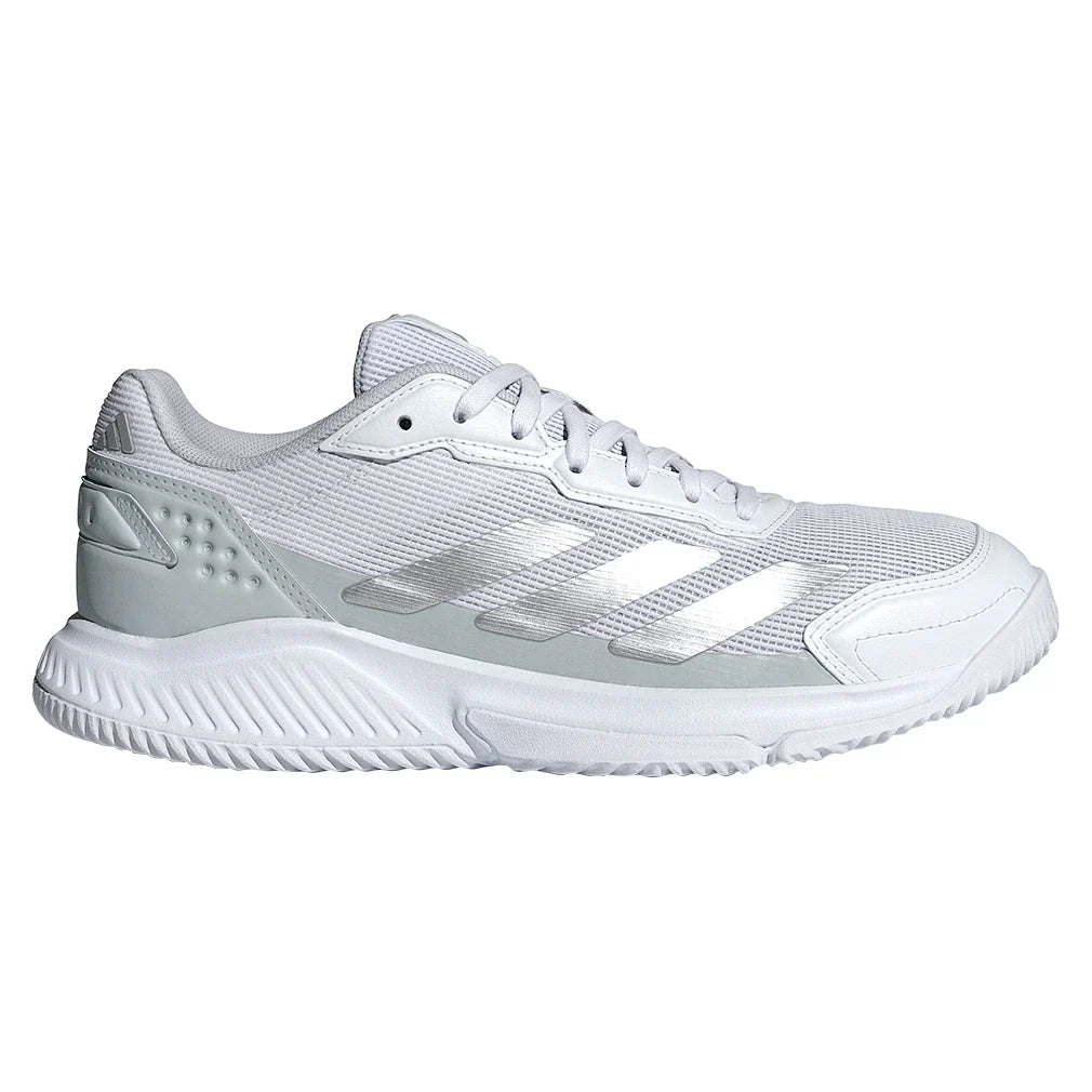 Women's Courtquick Padel Shoes White and Silver Metallic,Footwear,Adidas,,,Tennis Express,JR4658_1