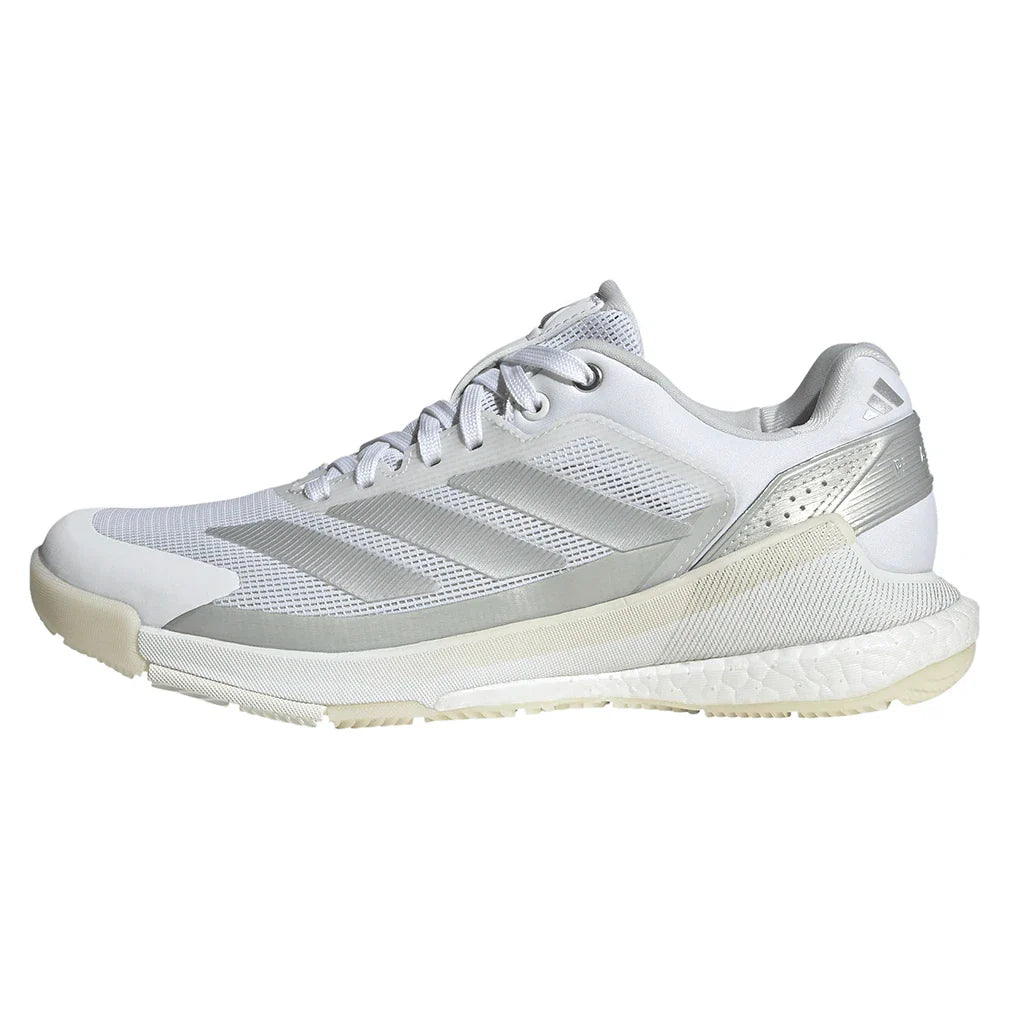 Women's Crazyquick Boost Padel Shoes White and Silver Metallic-Footwear-Adidas-JR4660-S26-1-Tennis Express