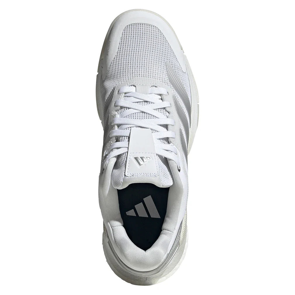 Women's Crazyquick Boost Padel Shoes White and Silver Metallic-Footwear-Adidas-JR4660-S26-3-Tennis Express