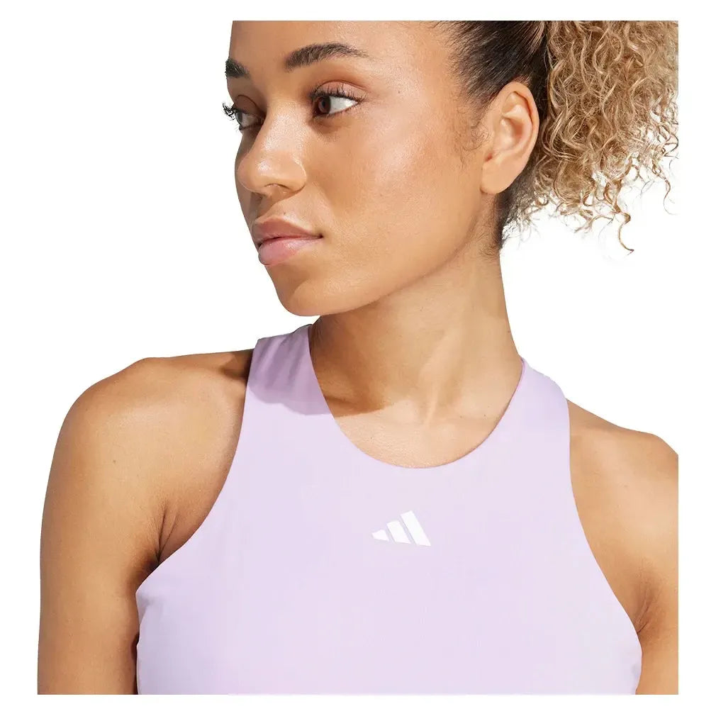 Women's CLIMACOOL Mid Length Y Tennis Tank Powder Plum-Apparel-Adidas-JW2991_5-Tennis Express