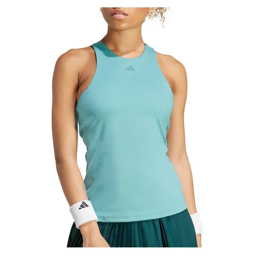 Women's CLIMACOOL Y Tennis Tank Powder Teal-Apparel-Adidas-JW2994_2-Tennis Express