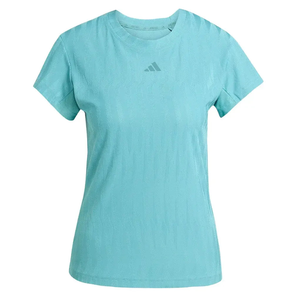 Women's Freelift CLIMACOOL Tennis Top Powder Teal-Apparel-Adidas-JW3000_1-Tennis Express