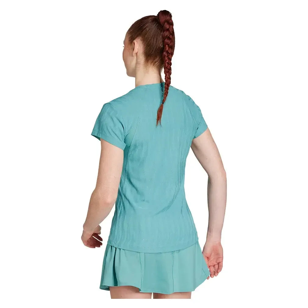 Women's Freelift CLIMACOOL Tennis Top Powder Teal-Apparel-Adidas-JW3000_5-Tennis Express