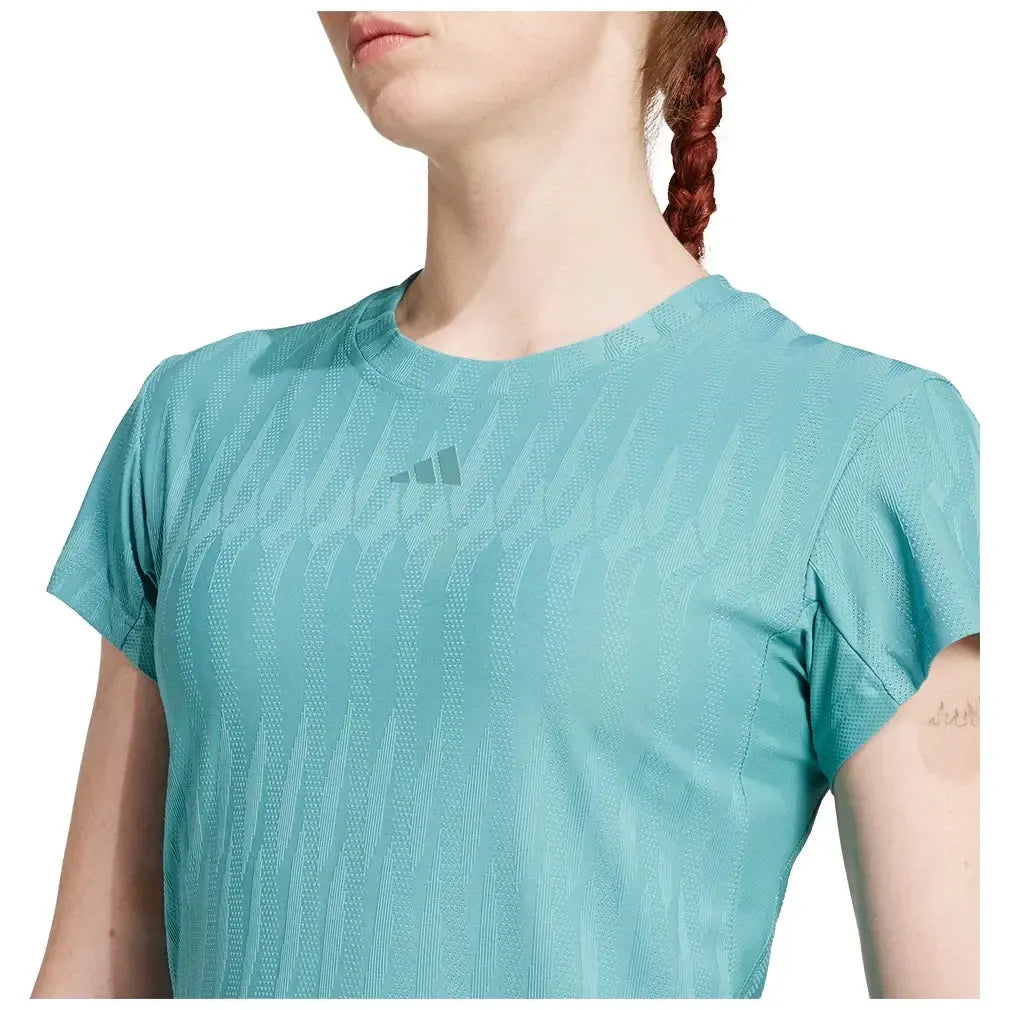 Women's Freelift CLIMACOOL Tennis Top Powder Teal-Apparel-Adidas-JW3000_8-Tennis Express