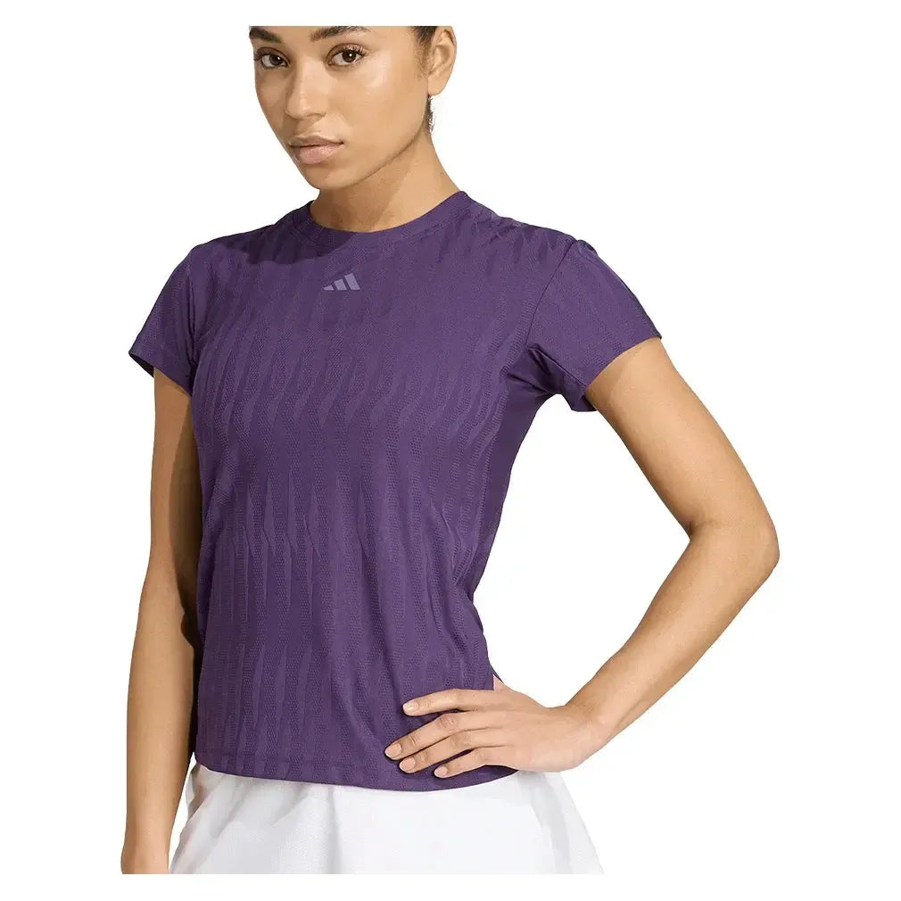 Women's Freelift CLIMACOOL Tennis Top Aurora Plum-Apparel-Adidas-JW3001_4-Tennis Express