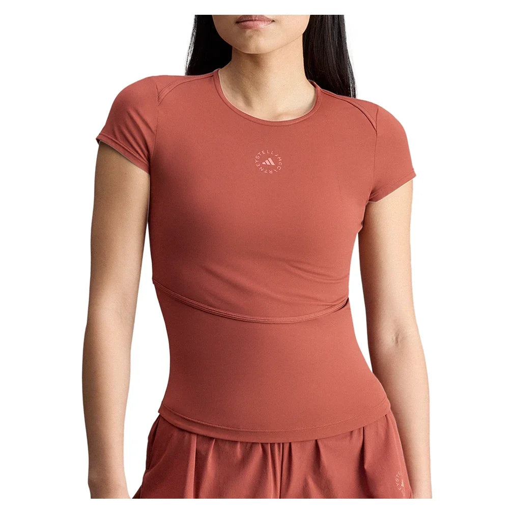 Women's Stella McCartney True Purpose Training Tee Burnt Sienna-Apparel-Adidas-, [current_file_name-Tennis Express