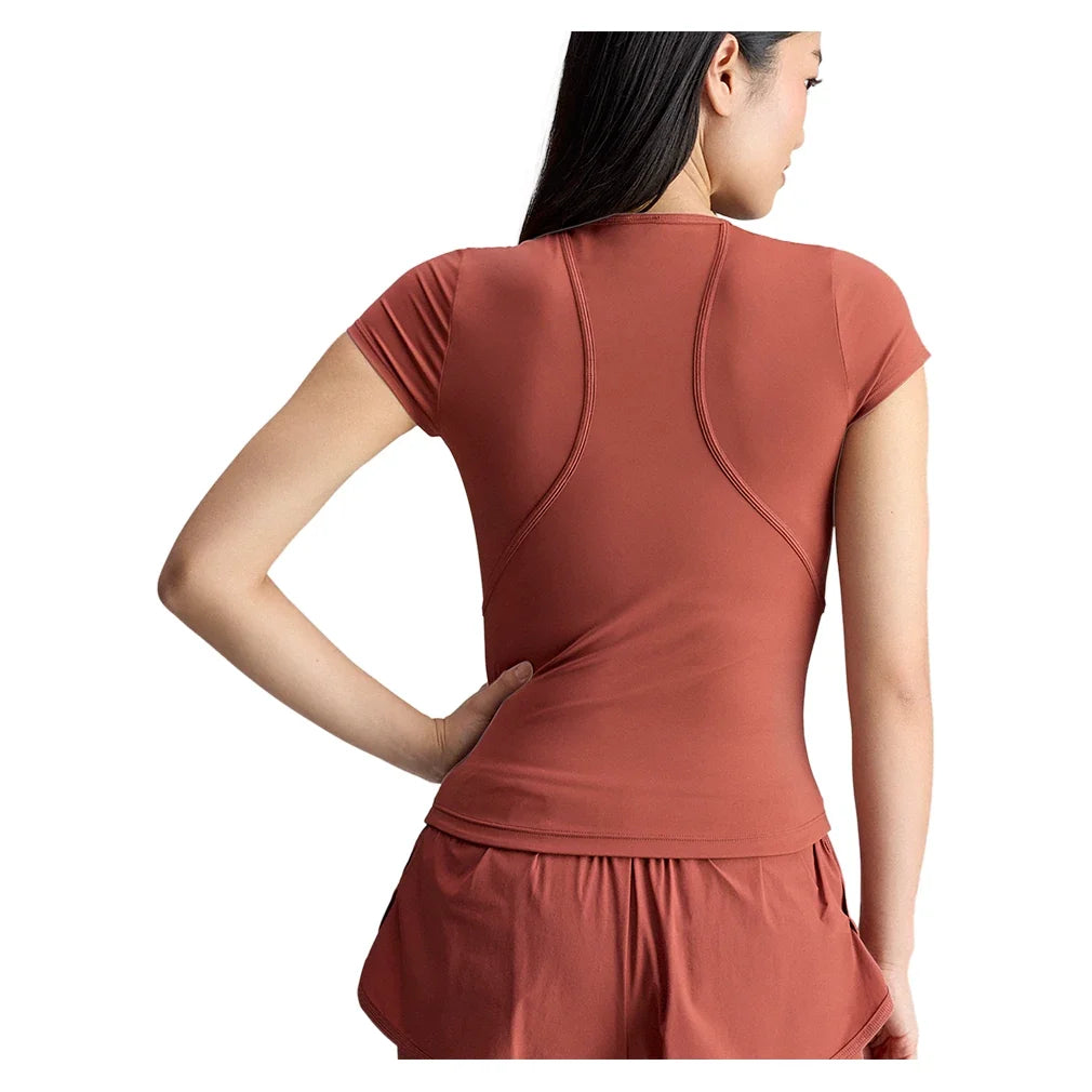 Women's Stella McCartney True Purpose Training Tee Burnt Sienna-Apparel-Adidas-, [current_file_name-Tennis Express