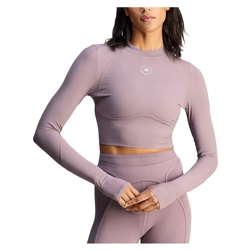 Women's Stella McCartney True Purpose Long Sleeve Training Top Legacy Purple-Apparel-Adidas-JY8142_2-Tennis Express