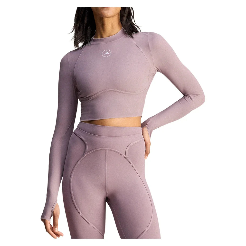 Women's Stella McCartney True Purpose Long Sleeve Training Top Legacy Purple-Apparel-Adidas-JY8142_4-Tennis Express