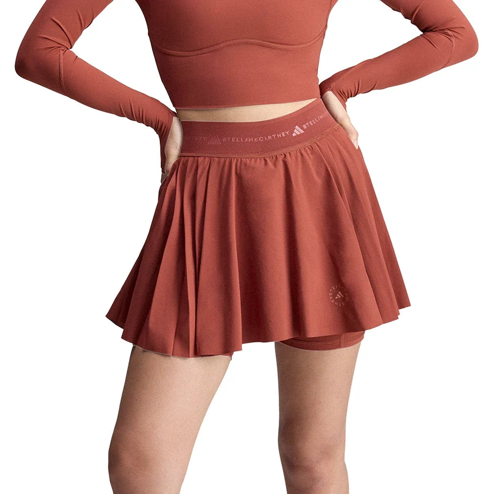 Women's Stella McCartney Pleated Training Skort Burnt Sienna-Apparel-Adidas-, [current_file_name-Tennis Express