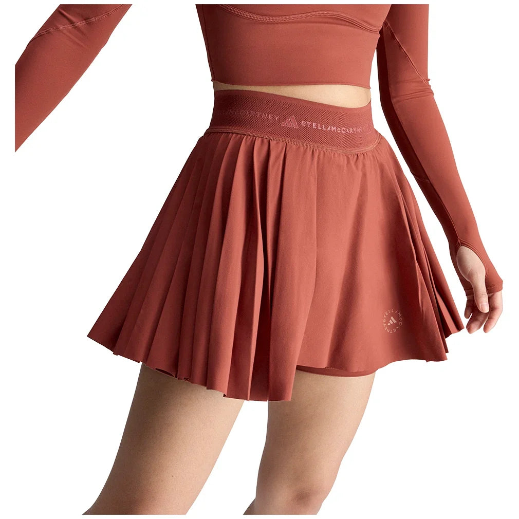 Women's Stella McCartney Pleated Training Skort Burnt Sienna-Apparel-Adidas-, [current_file_name-Tennis Express