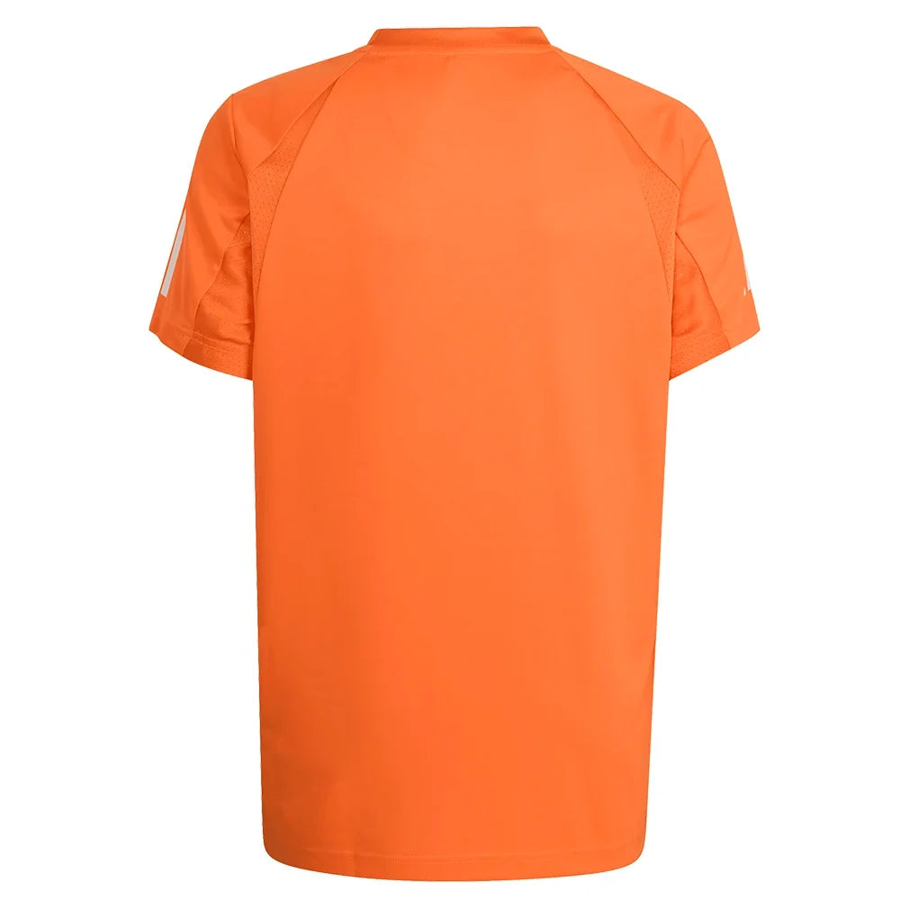 Boys' Club 3 Stripe Tennis Tee Pure Orange-Apparel-Adidas-KB9760-S26-1-Tennis Express