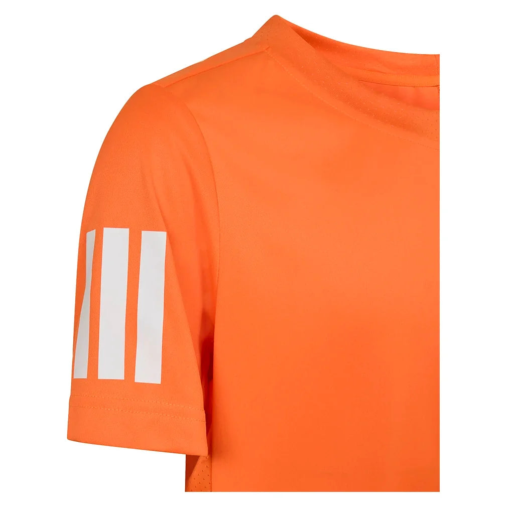 Boys' Club 3 Stripe Tennis Tee Pure Orange-Apparel-Adidas-KB9760-S26-3-Tennis Express