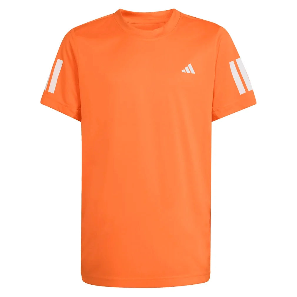 Boys' Club 3 Stripe Tennis Tee Pure Orange-Apparel-Adidas-KB9760-S26-Tennis Express