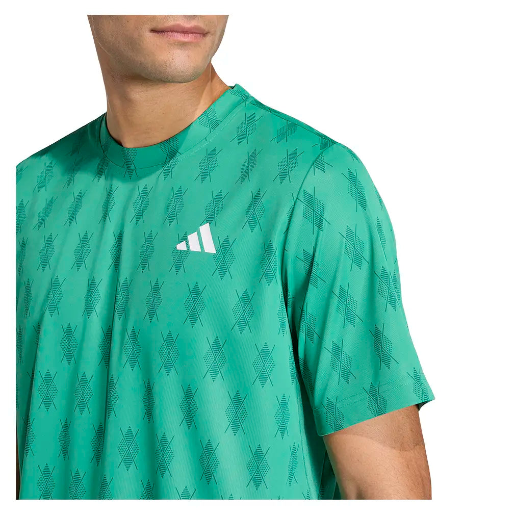 Men's Club Graphic Tennis Tee Semi Court Green,Apparel,Adidas,,,Tennis Express,KD1744-6