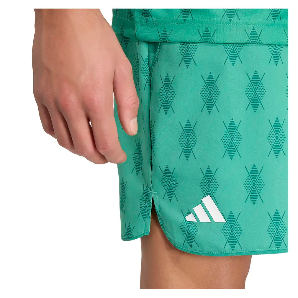 Men's Club Graphic 9 Inch Tennis Shorts Semi Court Green,Apparel,Adidas,,,Tennis Express,KD1753-6