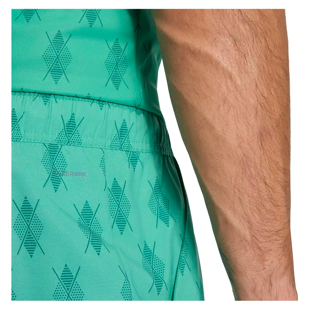 Men's Club Graphic 9 Inch Tennis Shorts Semi Court Green,Apparel,Adidas,,,Tennis Express,KD1753-7
