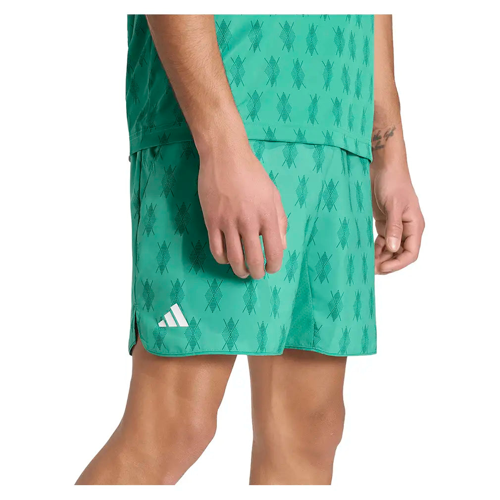 Men's Club Graphic 9 Inch Tennis Shorts Semi Court Green,Apparel,Adidas,,,Tennis Express,KD1753-8