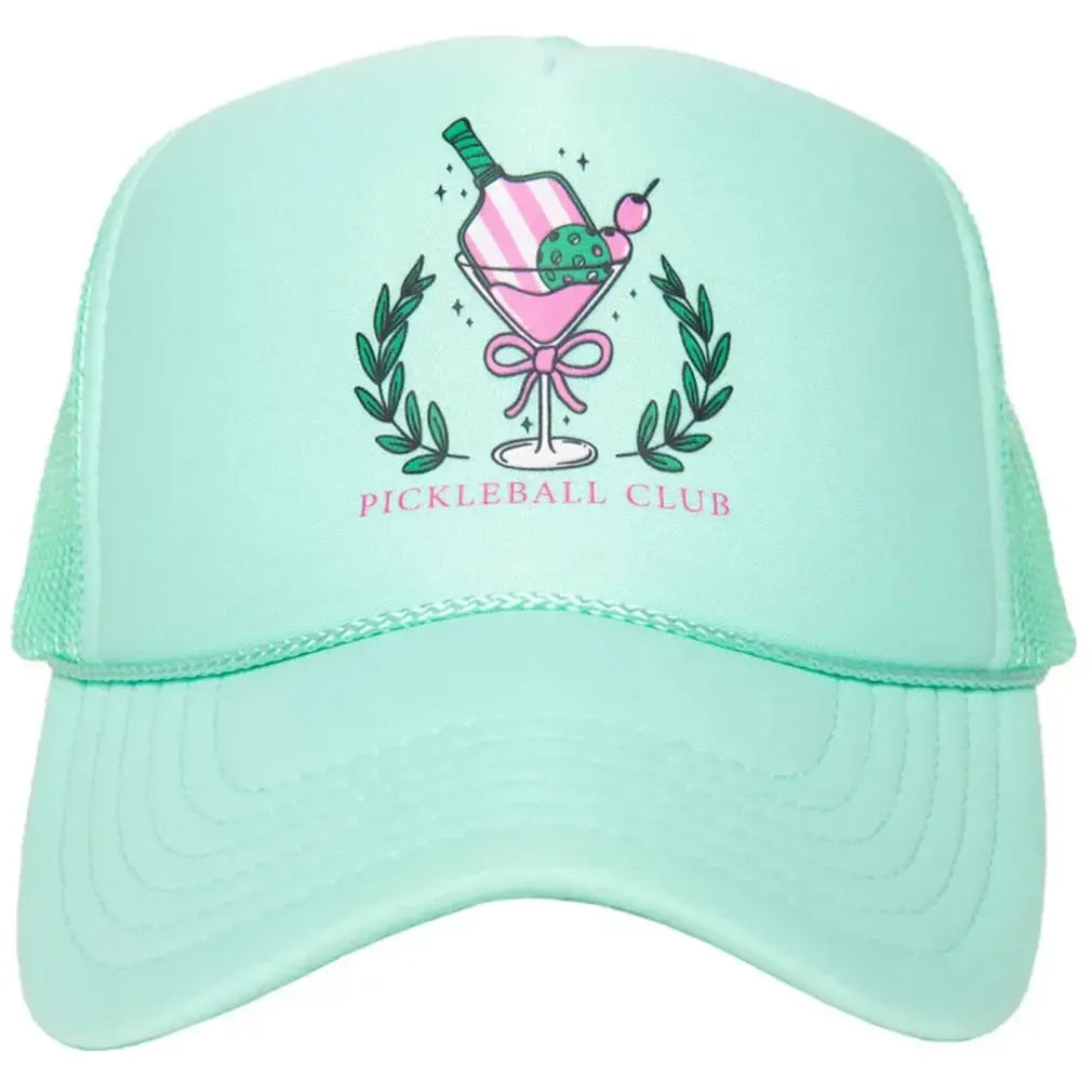 Pickleball Club Martini Foam Trucker Hat Seafoam-Apparel-Katydid-KDC-TCFM-1131-SFM-Tennis Express