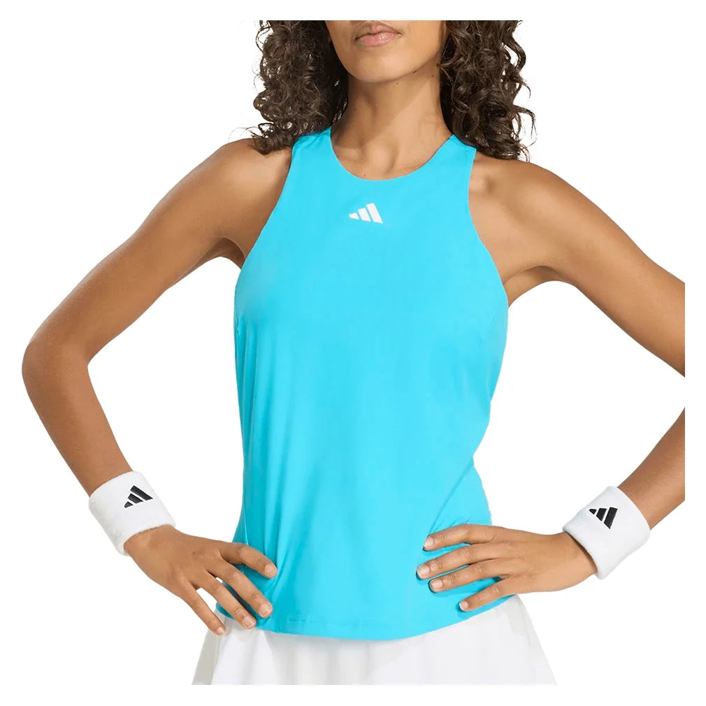 Women's Y Tennis Tank Signal Cyan-Apparel-Adidas-KE8865_2-Tennis Express