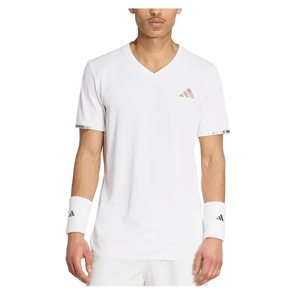 Men's London Freelift Pro Tennis Tee White,Apparel,Adidas,,,Tennis Express,KF5001-3