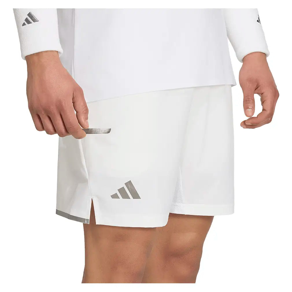 Men's London 7 Inch Tennis Short and Tight Set White,Apparel,Adidas,,,Tennis Express,KF5008-3
