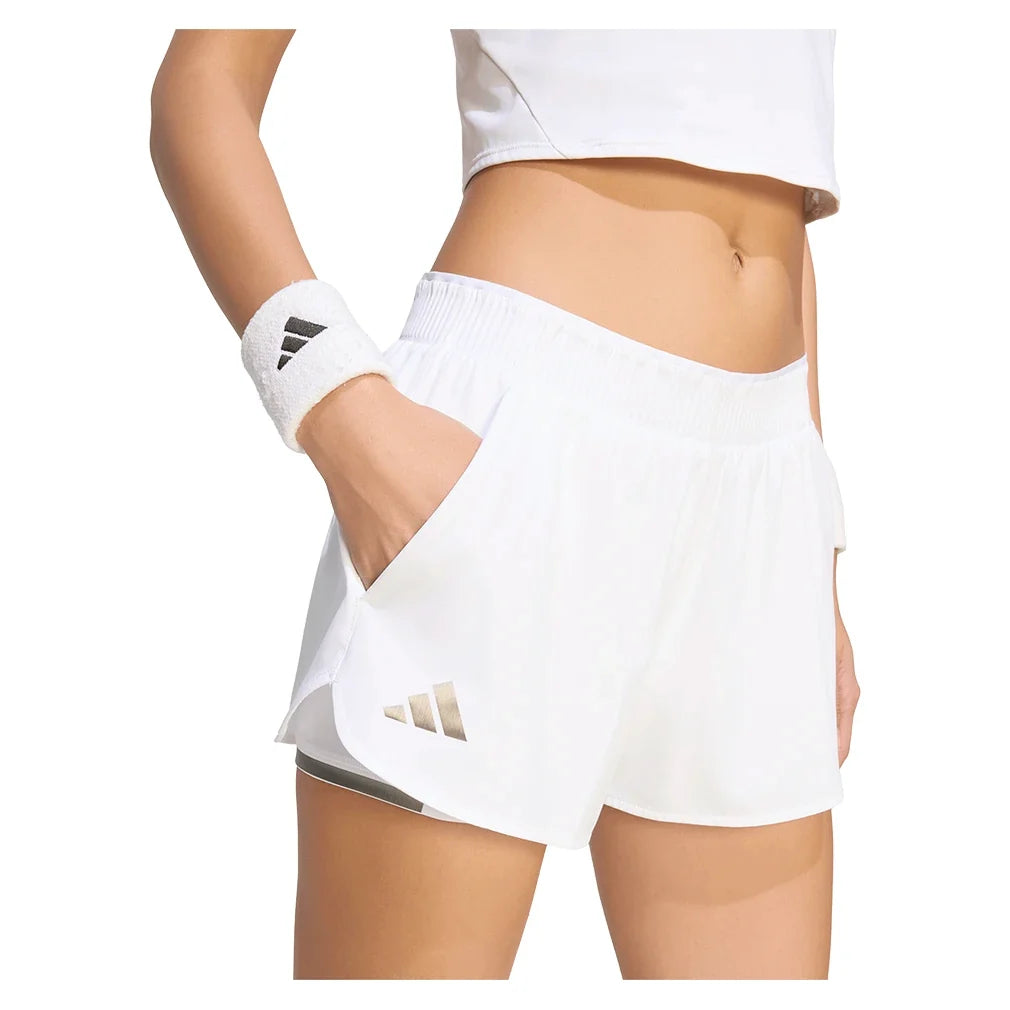 Women's London Pro Tennis Shorts White,Apparel,Adidas,,,Tennis Express,KH1119_3