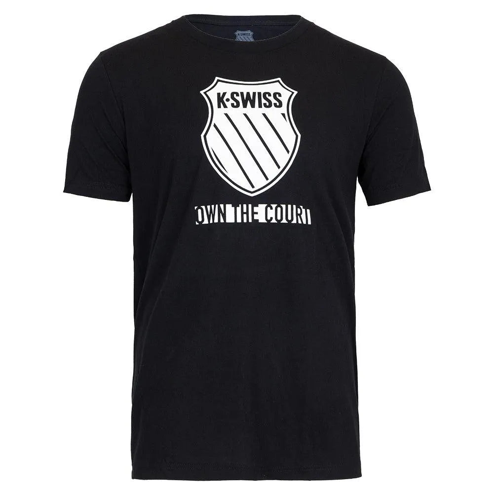 Men's Own The Court Tennis Tee-Apparel-K-Swiss-KMT42-S25-BLACK-Tennis Express