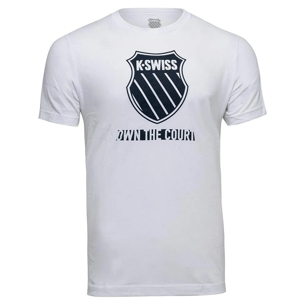 Men's Own The Court Tennis Tee-Apparel-K-Swiss-KMT42-S25-White-Tennis Express