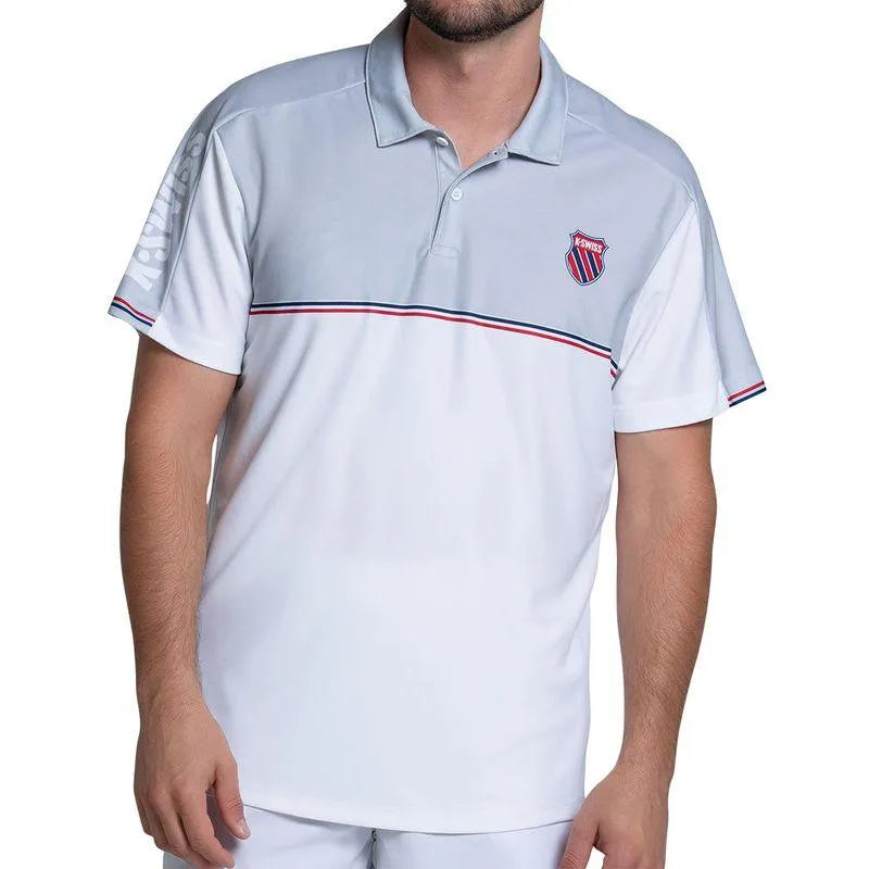 Men's Tradition Short Sleeve Tennis Polo White-Apparel-K-Swiss-KMT68-Y20155_115e69da-d285-4071-b61c-c5c786c68074-Tennis Express