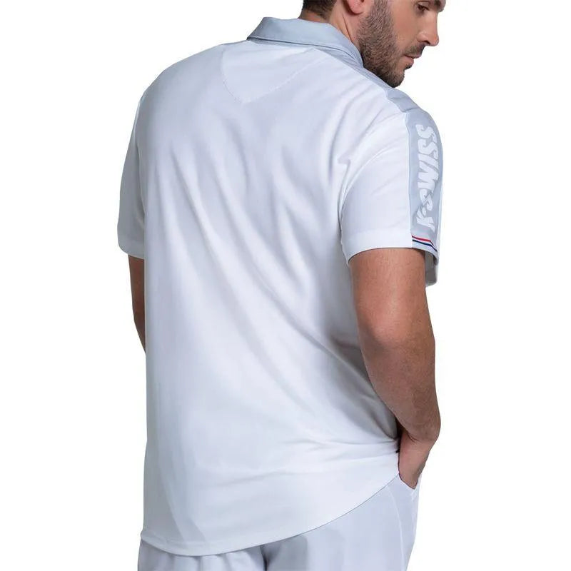 Men's Tradition Short Sleeve Tennis Polo White-Apparel-K-Swiss-KMT68-Y20155_2-Tennis Express