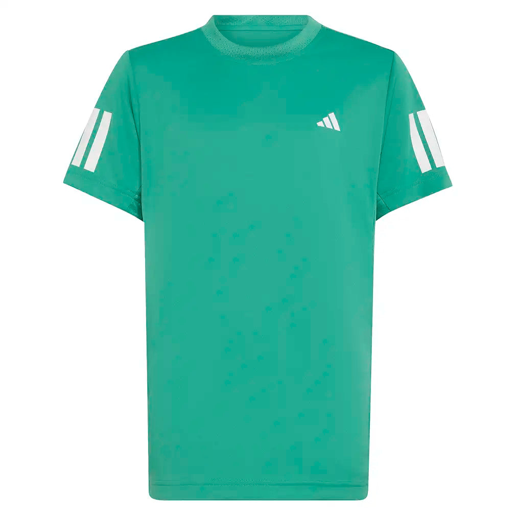 Boys' Club 3 Stripe Tennis Tee Semi Court Green,Apparel,Adidas,Semi Court Green,XS,Tennis Express,KQ7991-1