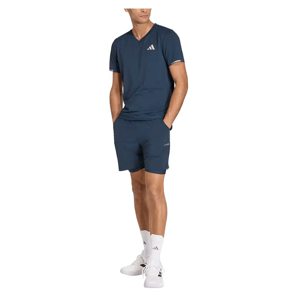 Men's London Freelift Pro Tennis Tee Aurora Ink,Apparel,Adidas,,,Tennis Express,KR0474-5