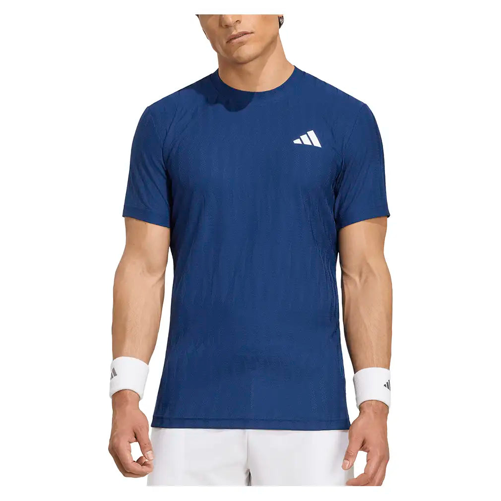 Men's GameSet Freelift Tennis Tee Dark Blue,Apparel,Adidas,,,Tennis Express,KR0500-3