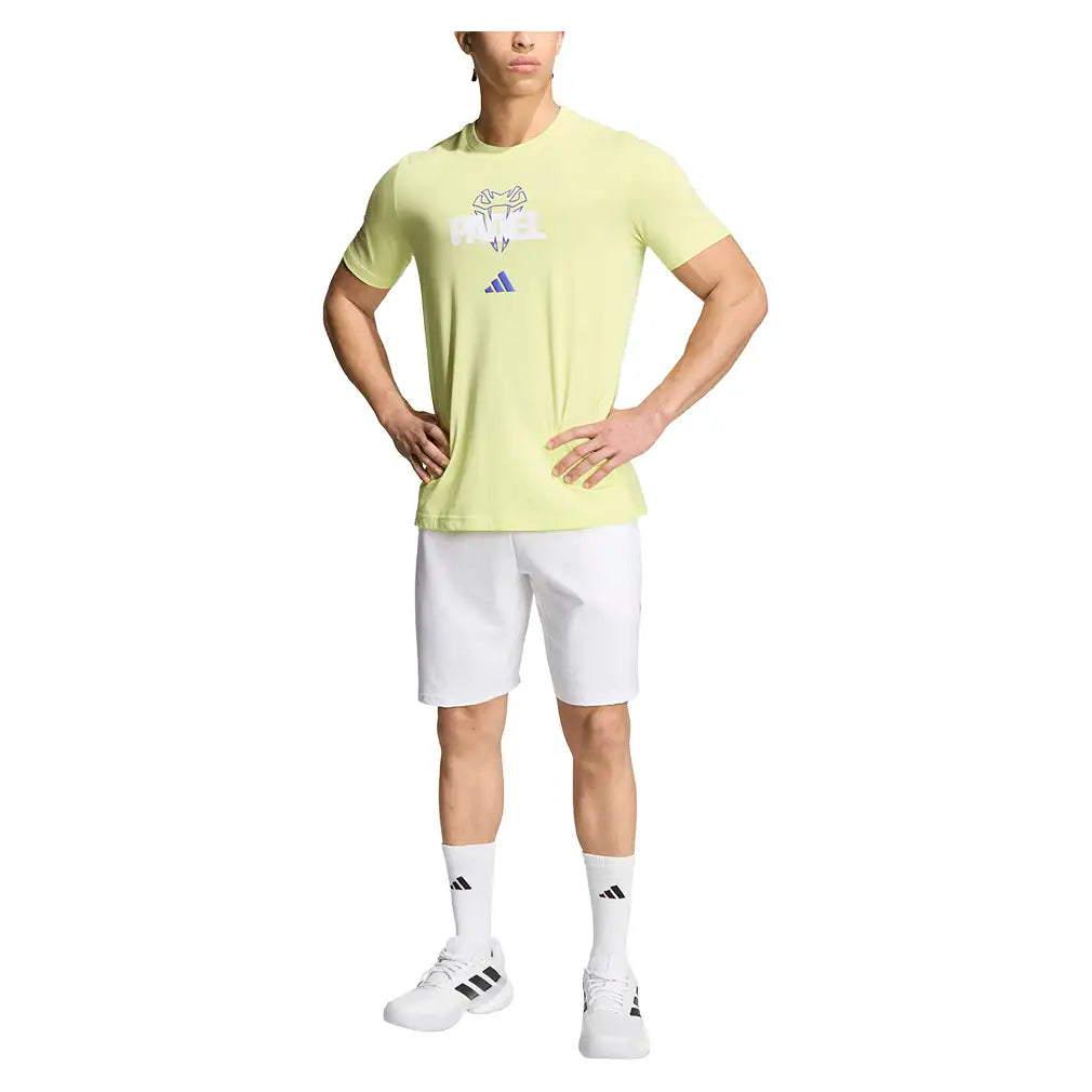 Men's Graphic Padel Tee Semi Frozen Lemon,Apparel,Adidas,,,Tennis Express,KR2323-5