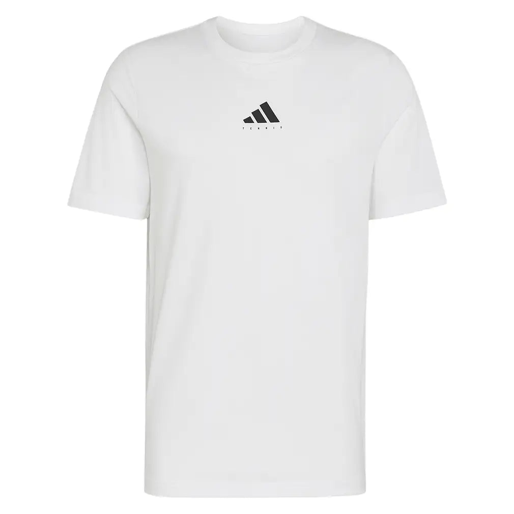 Men's Category Graphic Tennis Tee White and Black,Apparel,Adidas,White/Black,XS,Tennis Express,KR2331-1