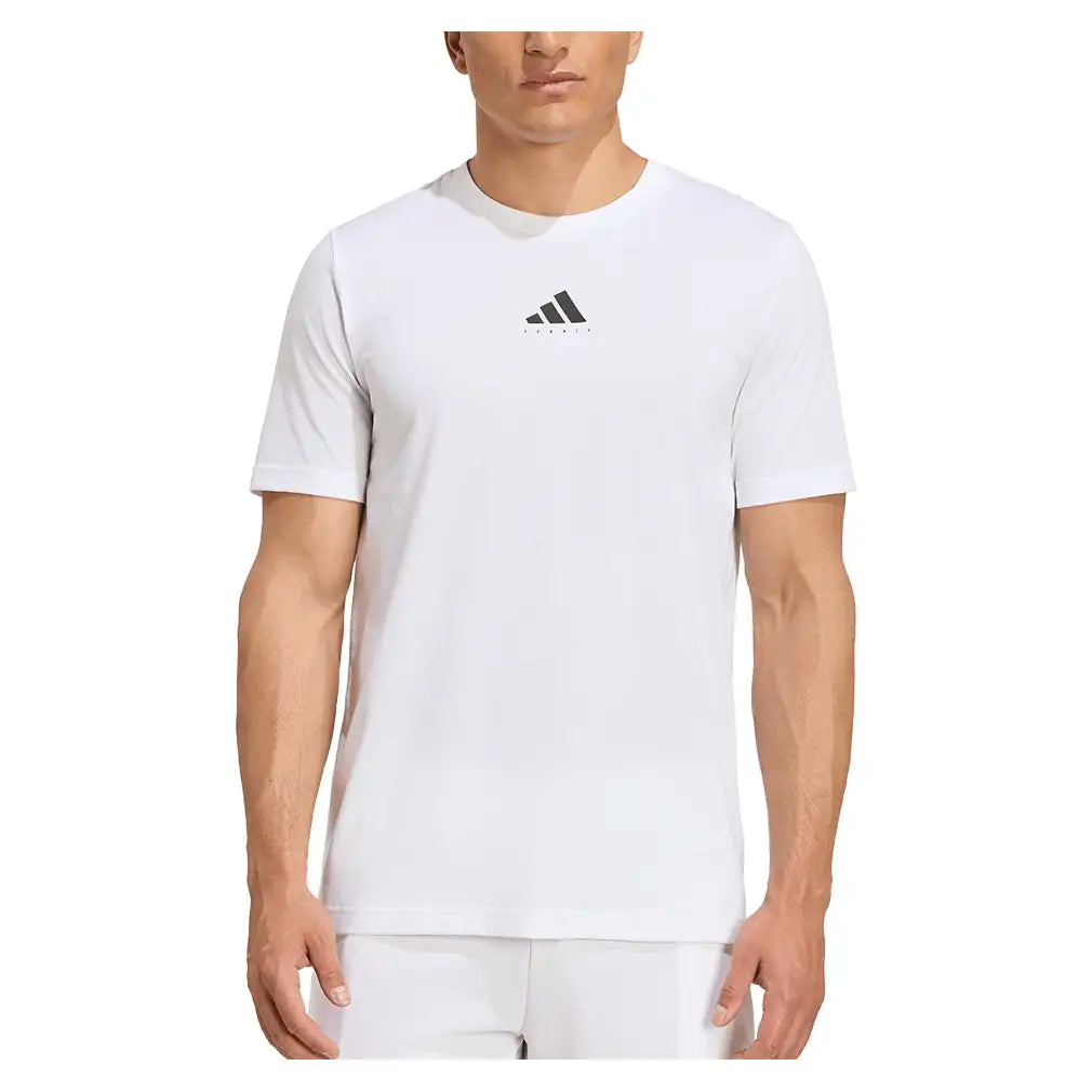 Men's Category Graphic Tennis Tee White and Black,Apparel,Adidas,,,Tennis Express,KR2331-3