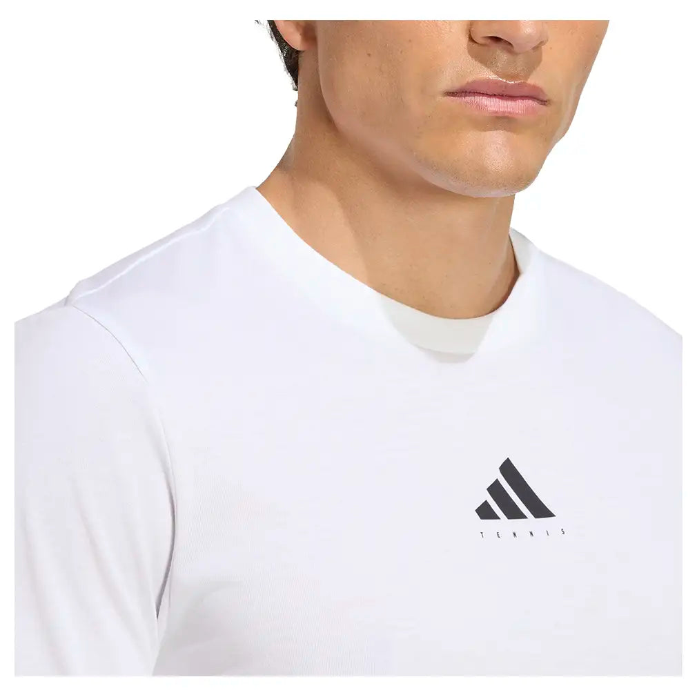 Men's Category Graphic Tennis Tee White and Black,Apparel,Adidas,,,Tennis Express,KR2331-6